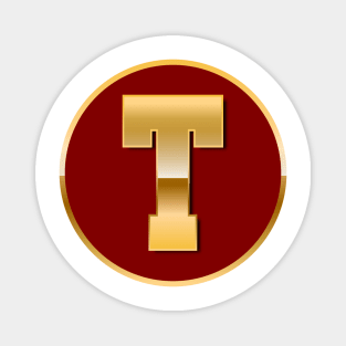 Gold letter T Magnet